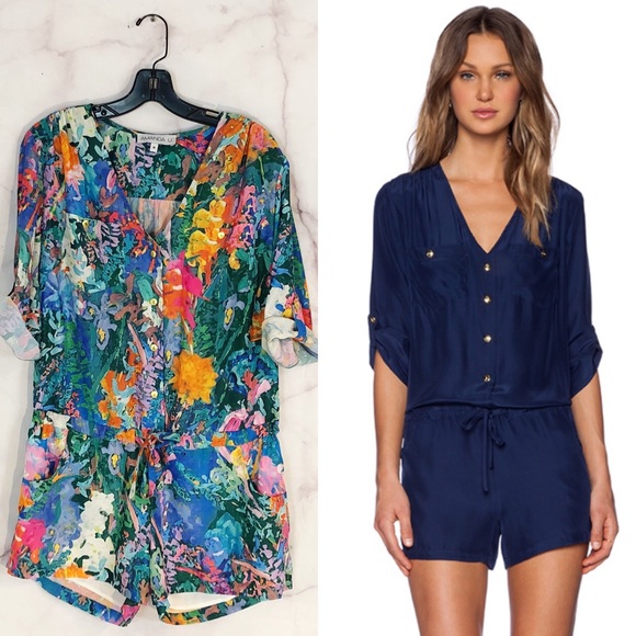 Amanda Uprichard Pants - Amanda Uprichard Floral Pocket Romper NWOT